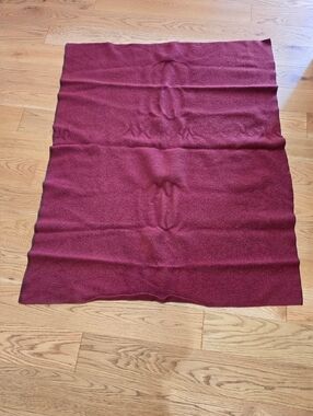 Vintage Wool Throw Blanket Burgandy
